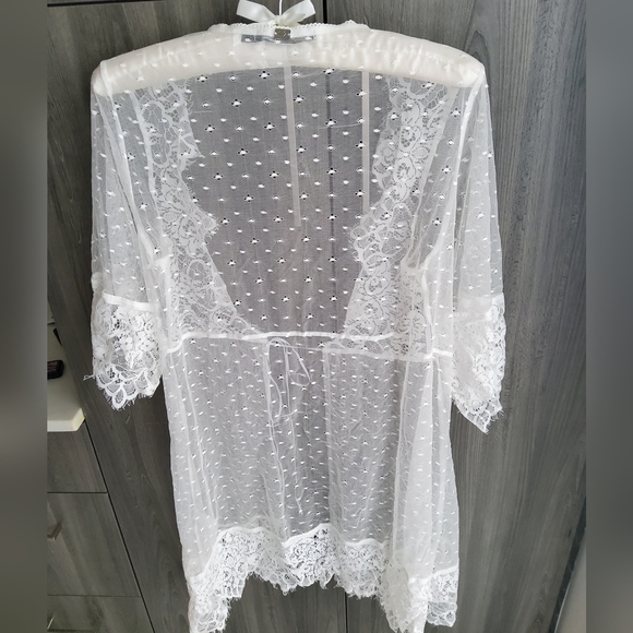 🍋For Love and Lemons Vanity Robe White - Picture 4 of 15